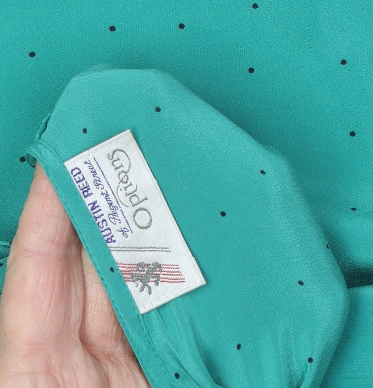 Austin Reed Women's Green Polka Dot Silk Top