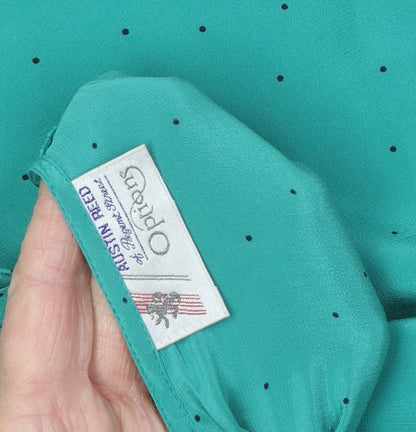 Austin Reed Women's Green Polka Dot Silk Top