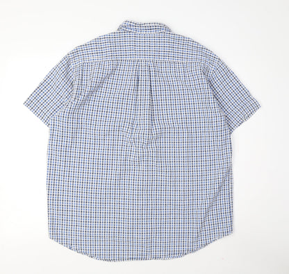 Twenty Four 7 Men's Blue Check Short Sleeve Shirt M