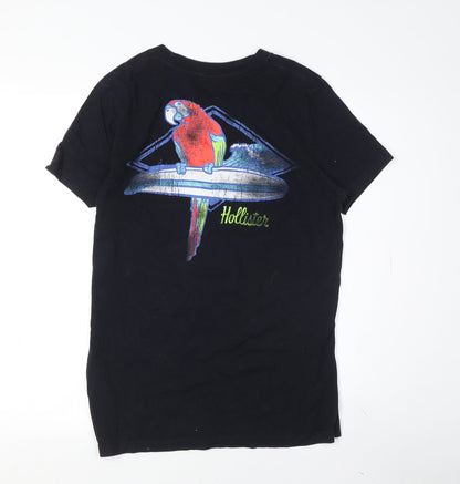 Unisex Adults UK Size S Hollister Black Basic T-Shirt
