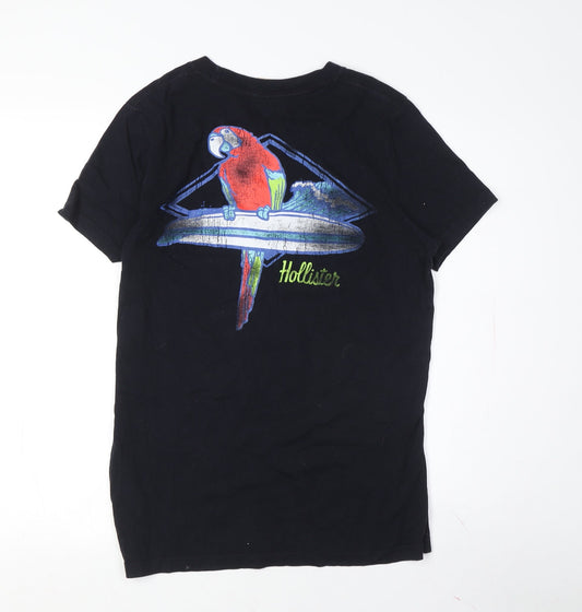 Unisex Adults UK Size S Hollister Black Basic T-Shirt