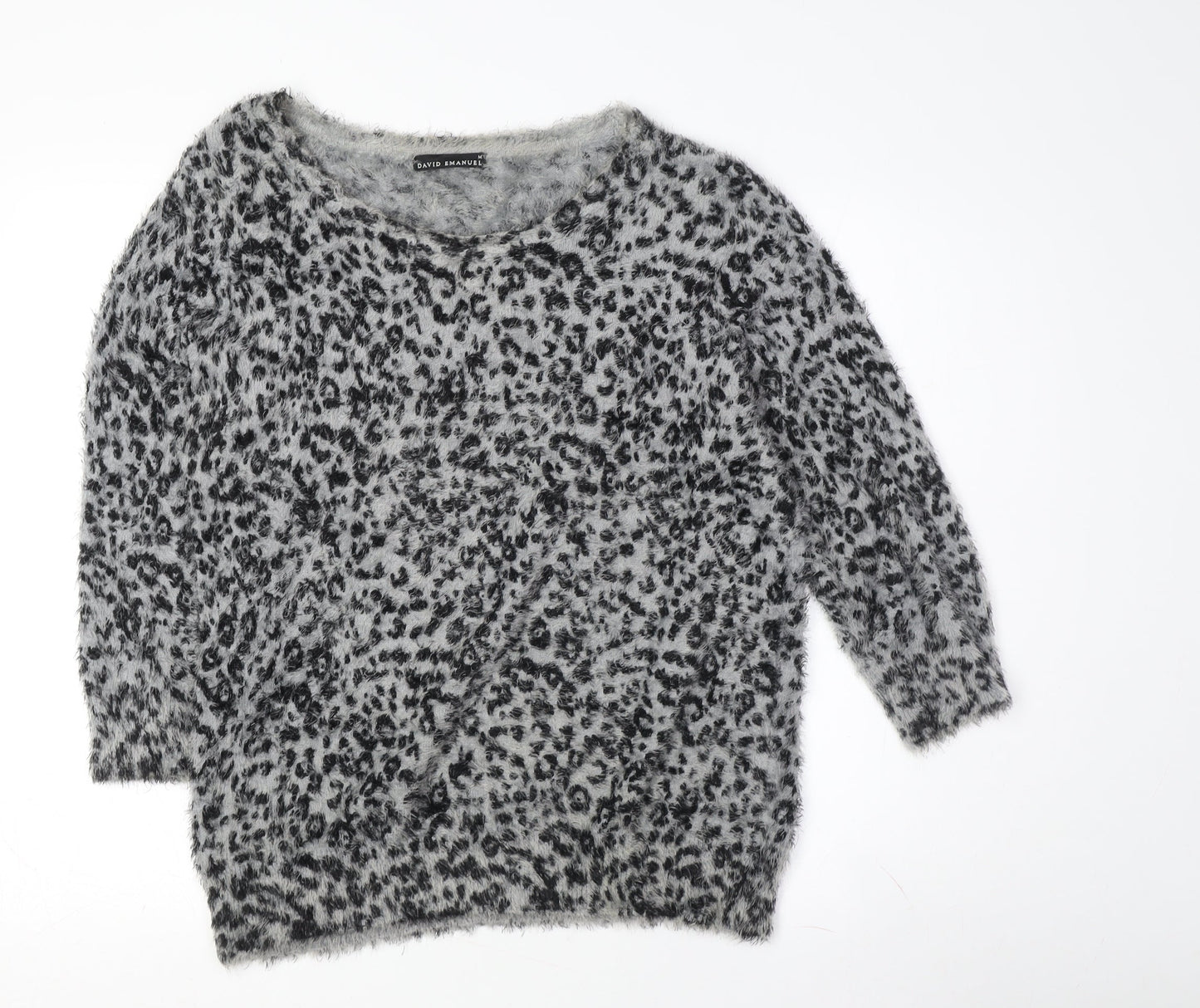 Womens UK Size M David Emanuel Grey Pullover Jumper
