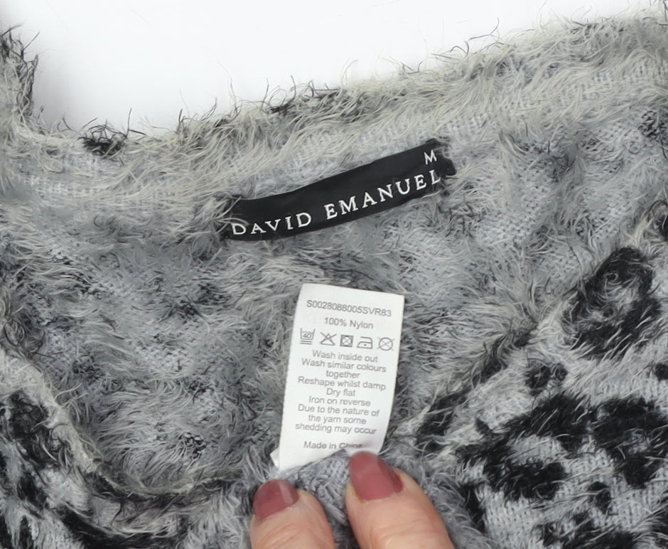 Womens UK Size M David Emanuel Grey Pullover Jumper