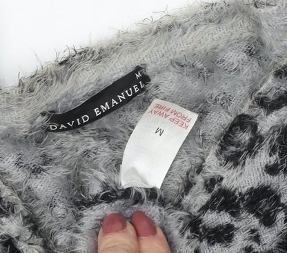 Womens UK Size M David Emanuel Grey Pullover Jumper