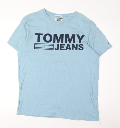 Tommy Jeans Men's Blue Logo T-Shirt M