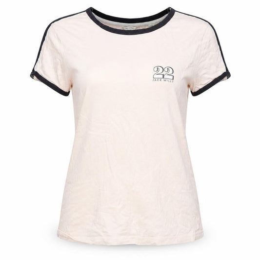 Womens UK Size 10 Jack Wills Beige Ringer T-Shirt