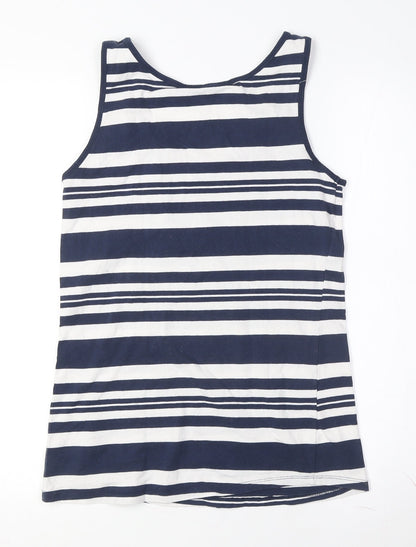 Crew Clothing Co. Women's Blue Striped Tank Top Size 10