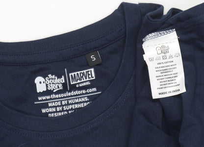 The Souled Store Men's Blue Spider-Man Comic T-Shirt S