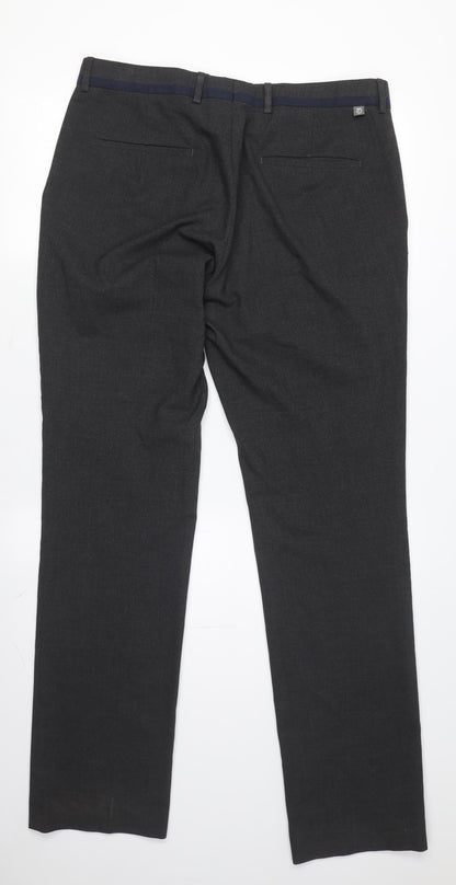 Peter Werth Men's Black Slim Fit Dress Trousers L