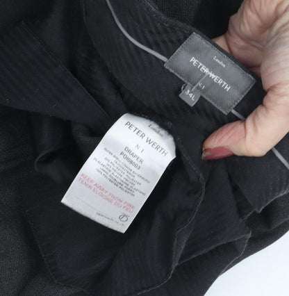 Peter Werth Men's Black Slim Fit Dress Trousers L