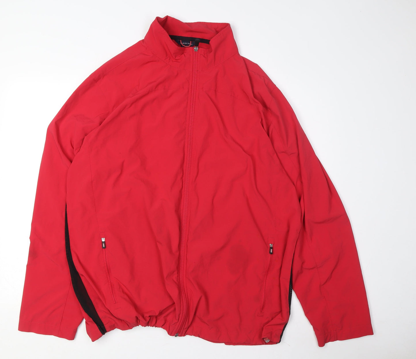 Mens UK Size XL Lands' End Red Windbreaker Coat