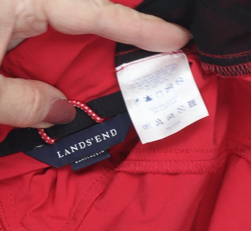 Mens UK Size XL Lands' End Red Windbreaker Coat