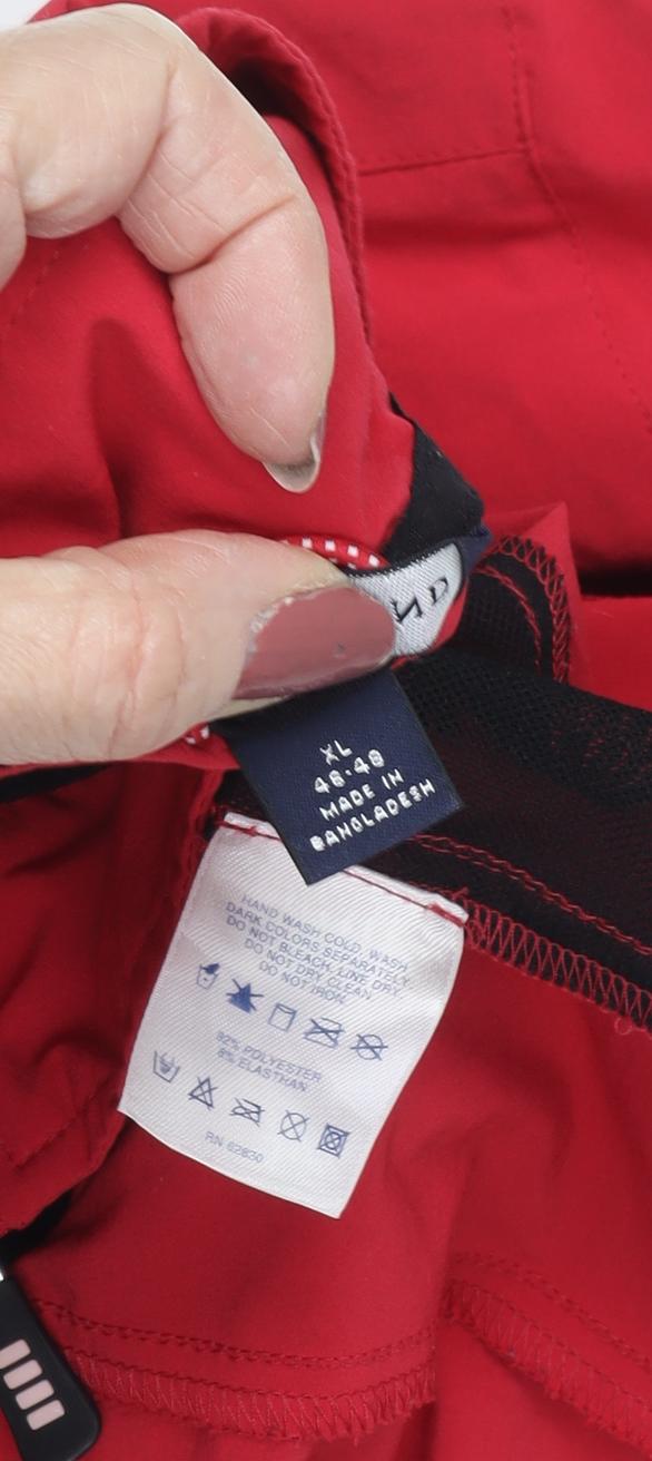 Mens UK Size XL Lands' End Red Windbreaker Coat