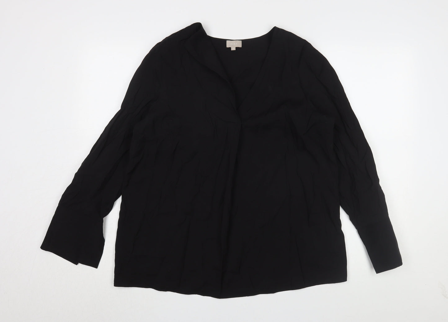 Womens UK Size 12 KLEY Black Basic Blouse