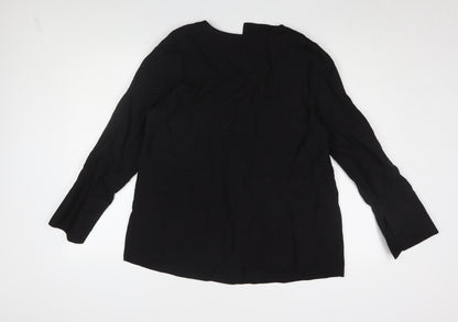 Womens UK Size 12 KLEY Black Basic Blouse