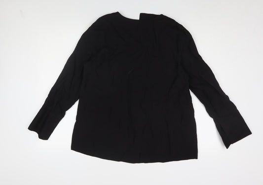 Womens UK Size 12 KLEY Black Basic Blouse