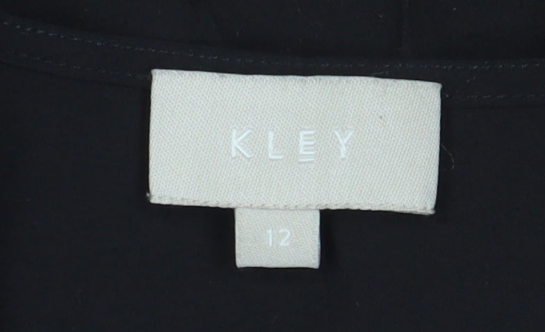 Womens UK Size 12 KLEY Black Basic Blouse