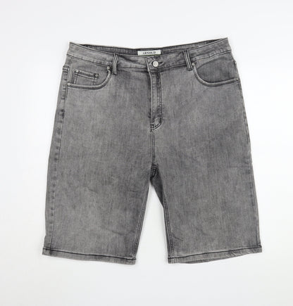 Arnold Jeans Men's Grey Chino Shorts, L, Casual Style