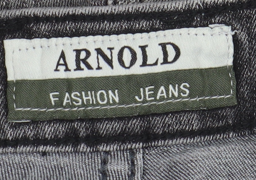 Arnold Jeans Men's Grey Chino Shorts, L, Casual Style