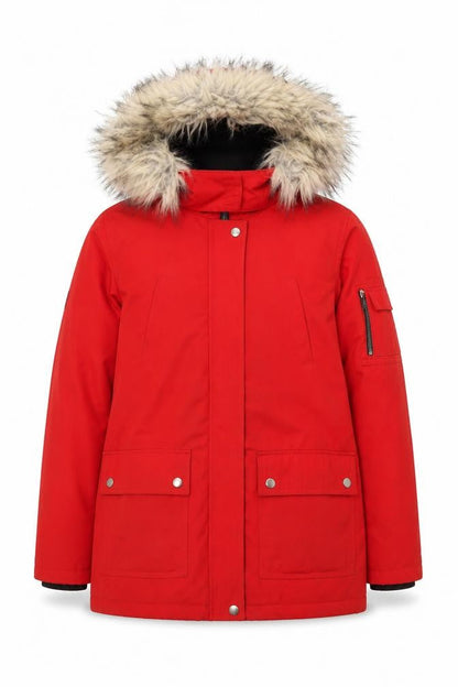Womens UK Size 8 New Look Red Parka Coat