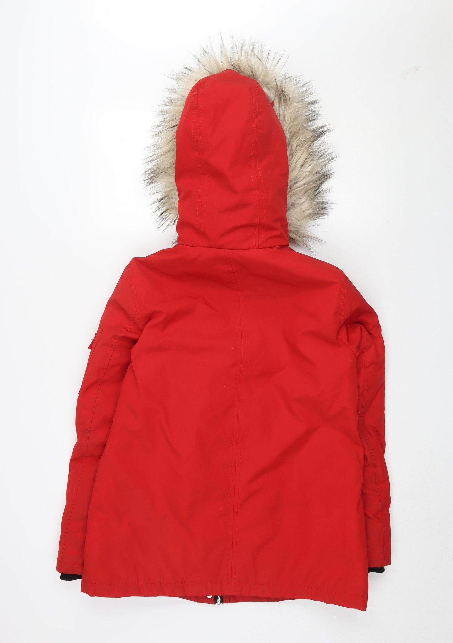 Womens UK Size 8 New Look Red Parka Coat