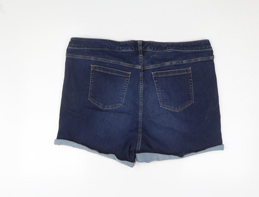 Torrid Women's Blue Mid-Rise Cut-Off Denim Shorts, Size 20