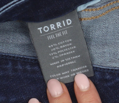 Torrid Women's Blue Mid-Rise Cut-Off Denim Shorts, Size 20