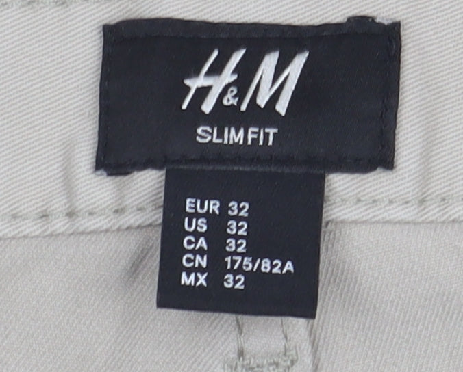 Unisex Adultss UK Size 4 H&M Slim Fit Slim Beige Jeans