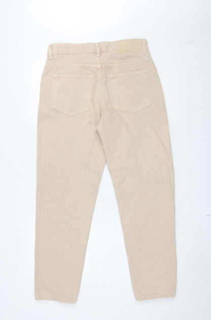 Bershka Women's Beige Straight Jeans Size 10 Vintage