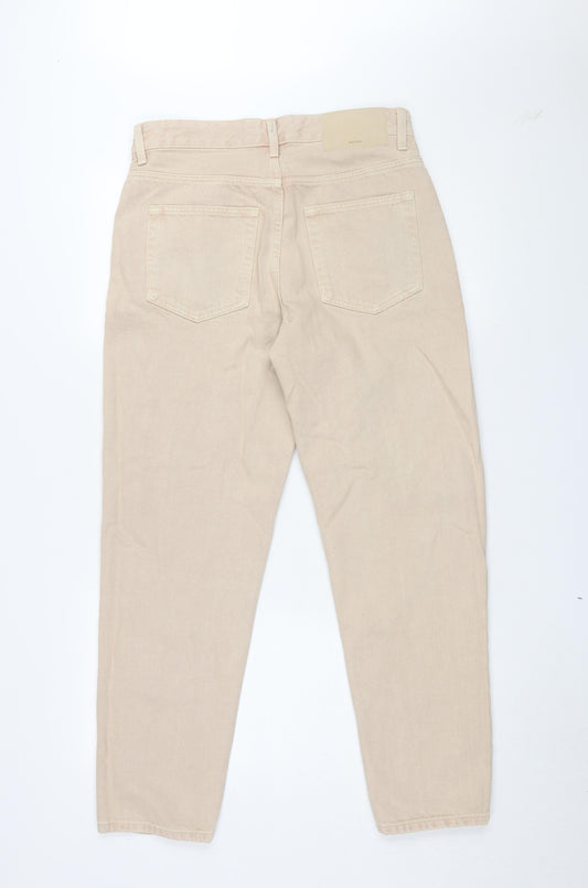 Bershka Women's Beige Straight Jeans Size 10 Vintage