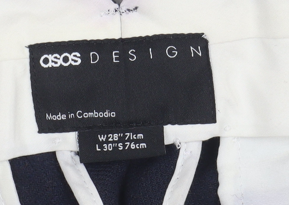 Womens UK Size M ASOS DESIGN Regular Fit Dress Pants Black Trousers