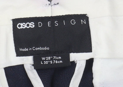 Womens UK Size M ASOS DESIGN Regular Fit Dress Pants Black Trousers