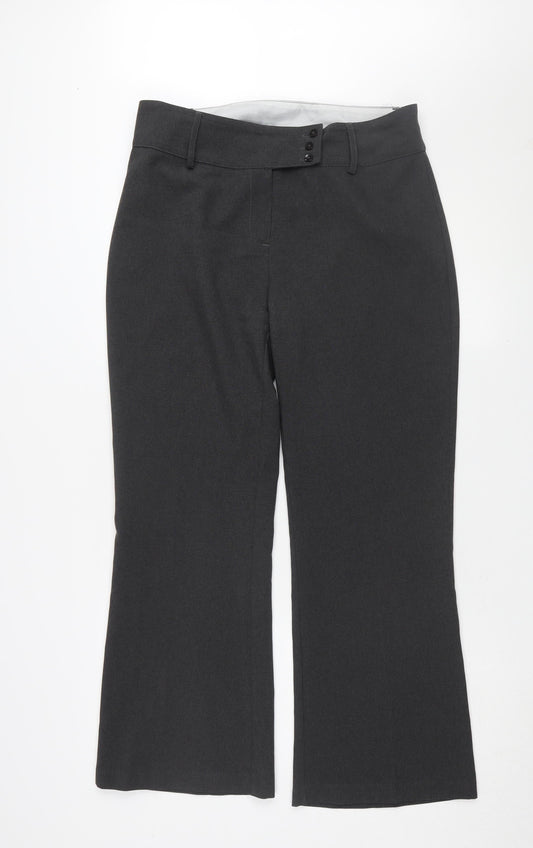 Womens UK Size 14 AMARANTO Classic Fit Dress Pants Black Trousers