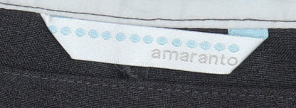 Womens UK Size 14 AMARANTO Classic Fit Dress Pants Black Trousers