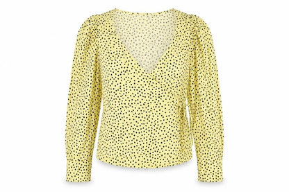 Womens UK Size S MNG Yellow Wrap Blouse