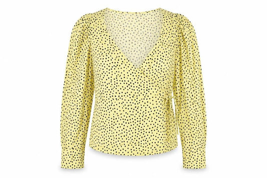 Womens UK Size S MNG Yellow Wrap Blouse