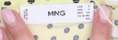 Womens UK Size S MNG Yellow Wrap Blouse