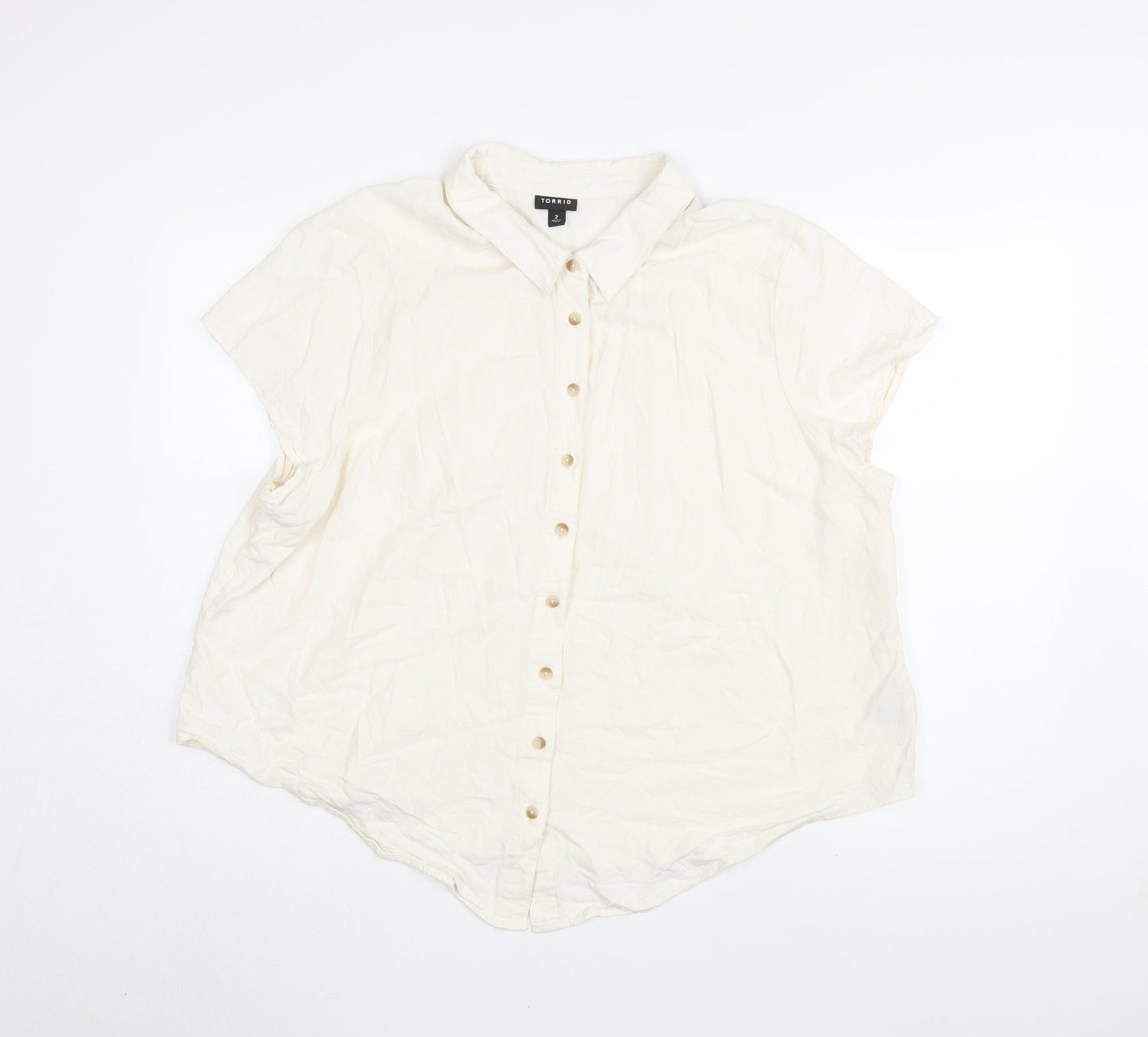 Womens UK Size 2 Torrid Beige  Button-Up