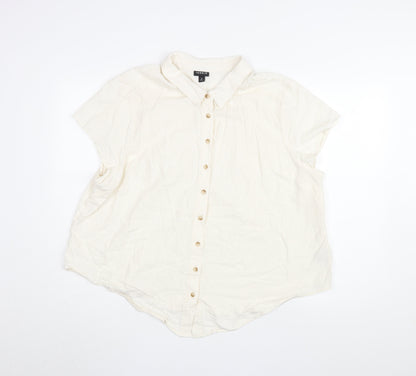 Womens UK Size 2 Torrid Beige  Button-Up