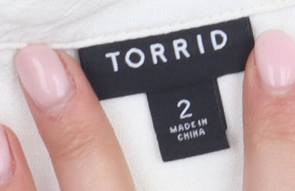Womens UK Size 2 Torrid Beige  Button-Up