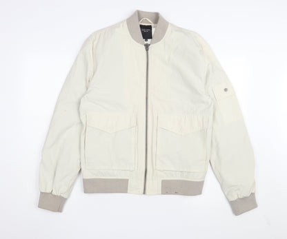 Mens UK Size XS New Look Ivory Bomber Jacket