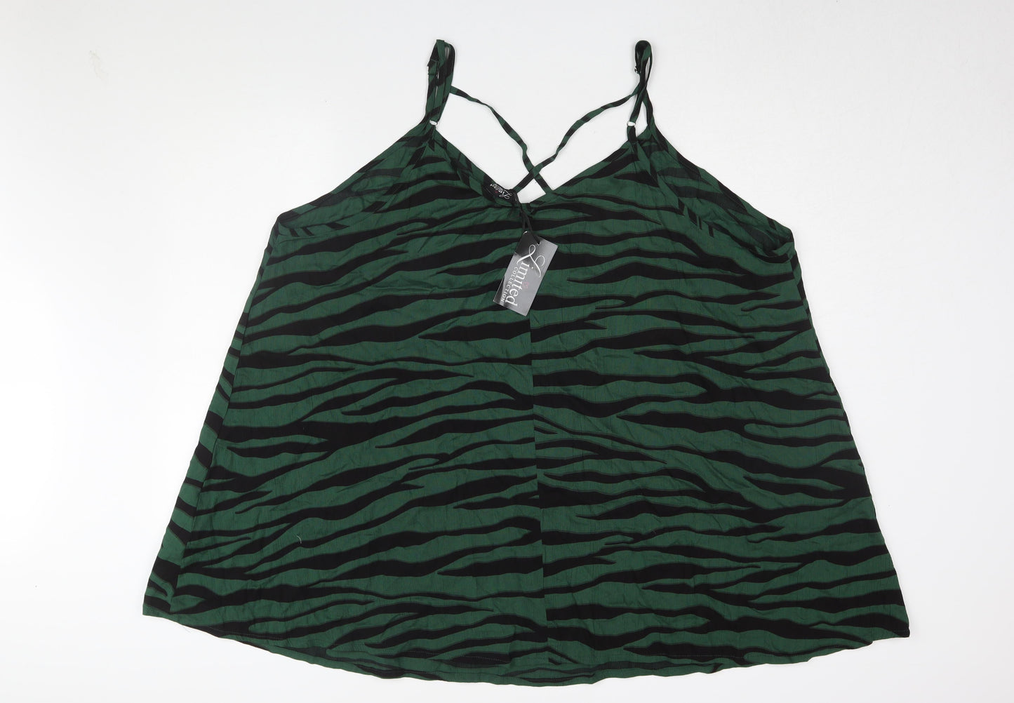 Womens UK Size 28 Yours Green Camisole Tank