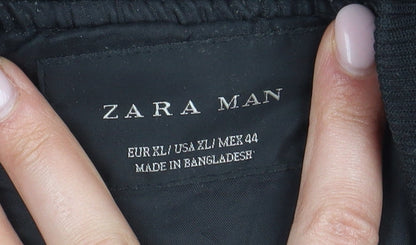 Zara Men's Black Quilted Jacket, Size 18, Casual Wear