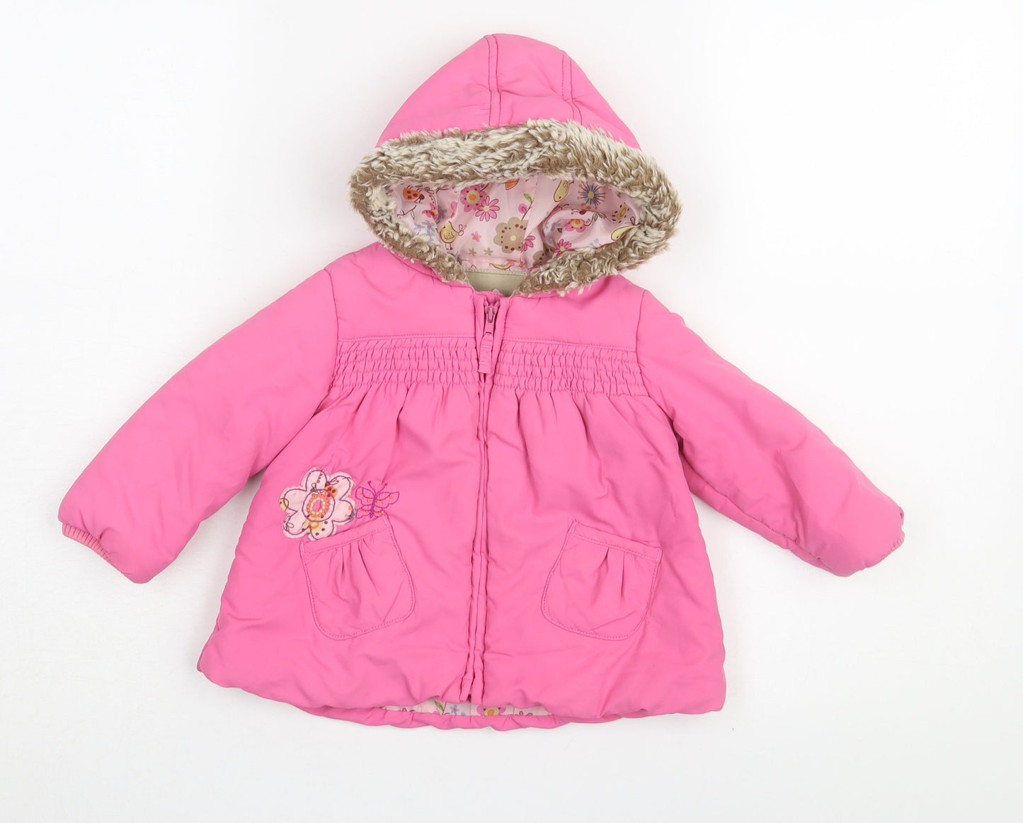 Marks & Spencer Pink Unisex Toddler Puffer Jacket 9-12M