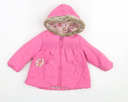 Marks & Spencer Pink Unisex Toddler Puffer Jacket 9-12M
