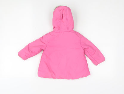 Marks & Spencer Pink Unisex Toddler Puffer Jacket 9-12M