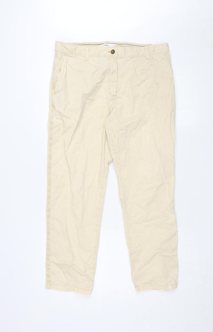 Womens UK Size 14 Marks and Spencer Regular Fit Chino Beige Trousers