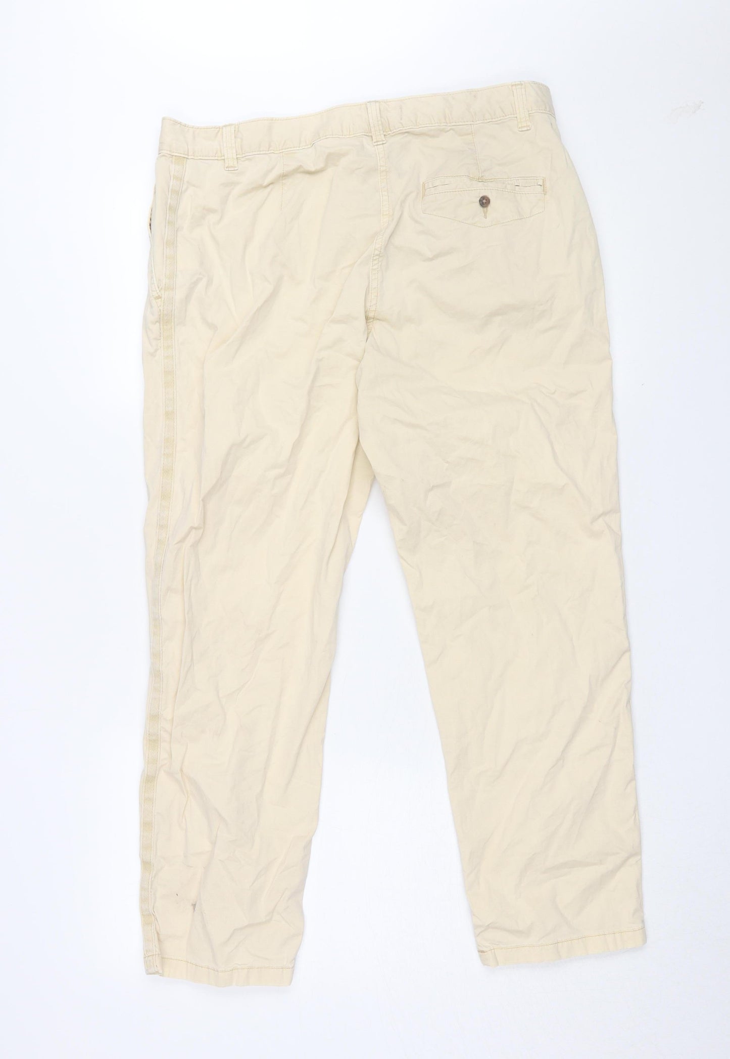 Womens UK Size 14 Marks and Spencer Regular Fit Chino Beige Trousers