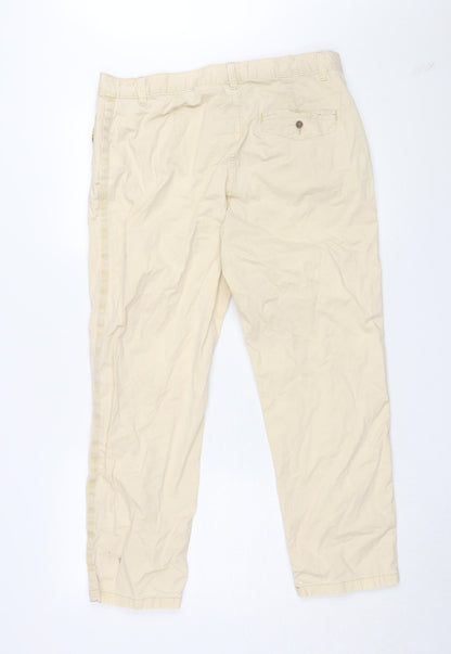 Womens UK Size 14 Marks and Spencer Regular Fit Chino Beige Trousers