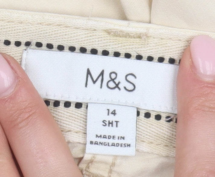 Womens UK Size 14 Marks and Spencer Regular Fit Chino Beige Trousers